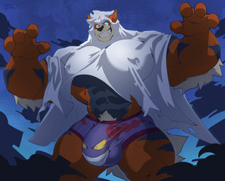 4_fingers abs anthro barazoku biceps big_bulge big_muscles big_nipples big_pecs black_body black_fur body_hair bulge clothing detailed_bulge fingers fur ghost_costume happy_trail heterochromia holidays huge_bulge huge_pecs looking_at_viewer macro macro_anthro macro_male male male_anthro muscular muscular_anthro muscular_male nipples pecs red_body red_fur smile smiling_at_viewer solo underwear oinu_kori halloween nintendo pokemon kori_(oinu_kori) arcanine generation_1_pokemon mammal pokemon_(species) digital_media_(artwork) hi_res