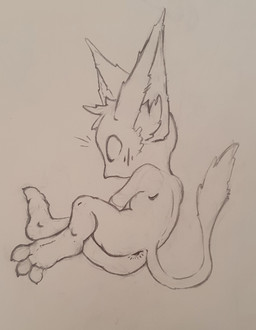 3_toes anthro anus beak beak_closed big_ears biped butt claws empty_eyes feet fur hindpaw looking_at_viewer looking_back looking_back_at_viewer lying male male_anthro mouth_closed navel nude nude_anthro nude_male on_side paws raised_tail simple_background small_claws solo tail tail_tuft toe_claws toes tuft young young_anthro young_male manekomon deadlock_(game) mythology valve rem_(deadlock) avian chimera dream_creature gryphon mythological_avian mythological_creature 2026 absurd_res guide_lines hi_res sketch