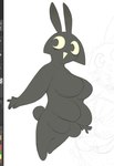 6_breasts anthro black_body black_fur breasts featureless_breasts featureless_feet feet female fur multi_breast open_mouth scut_tail short_tail simple_background solo tail white_background 9999gpera masarada lagomorph leporid mammal rabbit hi_res