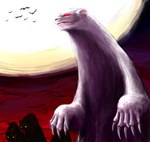 biped black_nose detailed_background feral group moon outside red_eyes white_body shibuya_rain140 gamba_no_bouken gamba_no_bouken_(series) noroi mammal mustelid musteline true_musteline weasel 2015