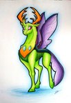 2016 arthropod changeling friendship_is_magic green_body hasbro hi_res hooves horn insect_wings lupiarts male mandibles my_little_pony purple_eyes reformed_changeling solo tagme thorax_(mlp) wings