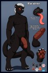 abs anthro athletic big_penis claws dark_body dark_fur digitigrade fur genitals hair heterochromia long_tongue male melanistic nude_male penis red_sclera smile solo toe_claws tongue underpaw unusual_anatomy unusual_genitalia unusual_penis white_hair cainesart rau_werner felid feline jaguar mammal pantherine absurd_res hi_res model_sheet