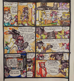 anthro bdsm betting black_body black_fur blue_bottomwear blue_clothing blue_jeans blue_pants bottomwear clothed clothed_anthro clothed_female clothed_male clothing collar controller cosplay costume denim denim_bottomwear denim_clothing dialogue dipstick_ears dipstick_tail dog_costume dog_suit ear_markings electronics female fully_clothed fully_clothed_anthro fully_clothed_female fully_clothed_male fur fursuit game_controller genitals green_eyes green_tail_tip group hair humiliation jeans leash male markings mouse_tail multicolored_body multicolored_ears multicolored_fur orange_ear_tips pants partially_clothed partially_clothed_anthro partially_clothed_male penis petplay purple_body purple_fur red_hair roleplay shirt speech_bubble super_nintendo_controller tail tail_markings television text text_box topwear visible_penis yellow_clothing yellow_shirt yellow_topwear young young_anthro young_male mariano nintendo super_nintendo chuck_(netreek) canid canine canis domestic_dog german_shepherd herding_dog lagomorph leporid mammal mouse murid murine pastoral_dog rabbit rodent 2026 absurd_res comic english_text hi_res multiple_scenes grandchild_(lore) grandmother_(lore) grandparent_(lore)