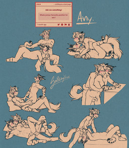 anal anal_fingering anal_penetration anthro cowgirl_position deep_throat duo fellatio fingered_while_fellating fingering from_behind_position from_front_position genitals humanoid_genitalia humanoid_penis irrumatio kiss_on_lips kissing looking_pleasured lying male male/male missionary_position on_back on_bottom on_top oral oral_penetration penetration penile penile_penetration penis penis_in_mouth romantic romantic_couple rough_sex sex tail text throat_swabbing sm0keyxxx jonny_(sm0keyxxx) lars_(sm0keyxxx) caracal caracal_(genus) caracat domestic_cat felid feline felis mammal turkish_angora english_text hi_res