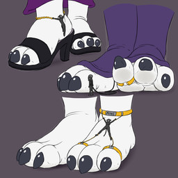 3_toes anthro barefoot bound breasts claws clothing feet female femboy foot_fetish footwear group hands_tied high_heels larger_male legs_tied macro male male/female male/male micro plantigrade shoes size_difference size_play slave smaller_female smaller_male tied_to_foot toe_claws toes evil-sprite taorena_(evil-sprite) 1:1