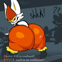 anal_fluids anal_juice_splatter anthro backsack balls bent_over big_butt bodily_fluids bottom_heavy butt butt_jiggle digging_into_butt dripping eyelashes flaccid fur genital_fluids genitals huge_butt humanoid_genitalia humanoid_penis jiggling leaking_precum long_ears male male_anthro micropenis nude penis precum precum_drip pseudo_clothing pupils red_eyes shortstack shortstack_male silhouette small_balls small_penis solo text thick_thighs white_balls white_body white_ears white_fur white_penis wide_hips yellow_inner_ear g0th1cc g0th1cc1 nintendo pokemon cinderace emolga generation_3_pokemon generation_5_pokemon generation_8_pokemon humanoid lagomorph leporid mammal minun pokemon_(species) 1:1 2d_animation animated digital_media_(artwork) english_text frame_by_frame hi_res loop