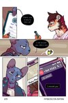 blue_eyes cellphone dialogue electronics eye_scar eyewear facial_scar glasses male phone purple_eyes scar text bastriw martin_(bastriw) pato_(bastriw) domestic_cat felid feline felis mammal pantherine tiger 2:3 comic english_text hi_res url