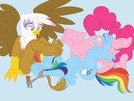 anthro anthrofied bound breasts feet female foot_fetish foot_on_face group humanoid_feet plantigrade rainbow wings salmacisreptile friendship_is_magic hasbro my_little_pony mythology gilda_(mlp) pinkie_pie_(mlp) rainbow_dash_(mlp) avian earth_pony equid equine gryphon horse mammal mythological_avian mythological_creature mythological_equine pegasus pony