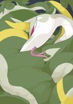 abdominal_bulge ambiguous_gender bodily_fluids feral forked_tongue green_body green_scales red_eyes saliva scales solo tongue vore winte nintendo pokemon generation_5_pokemon pokemon_(species) reptile scalie serperior snake absurd_res hi_res