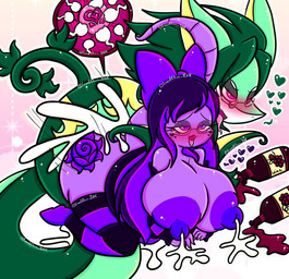 alcohol anthro beverage big_breasts blush bodily_fluids breast_milking breasts clothing cum cum_in_vagina cum_inside drunk duo ejaculation eyewear female genital_fluids glasses green_body green_hair hair heart_symbol huge_breasts impregnation lactating legwear male male/female milk nipples non-mammal_nipples ovum ovum_with_heart pink_eyes purple_body purple_eyes purple_hair sperm_cell stockings substance_intoxication tattoo wine wine_bottle lewdchuu nintendo pokemon lavender_(lewdchuu) arbok generation_1_pokemon generation_5_pokemon pokemon_(species) serperior hi_res