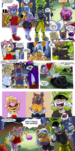 anthro bodily_fluids breast_grab breasts clothed clothing crossed_arms crystal deflation dialogue electronics evil_grin female group hand_on_breast helpless holding_object holding_phone hollow_body human_to_anthro male oblivious phone piko_piko_hammer sharp_teeth signpost skinsuit smile smirk smug_face snuff species_transformation stretching_face suiting sweat sweatdrop takeover teeth text tight_clothing tongue tongue_out transformation unusual_anatomy dangomango idw_publishing sega sonic_the_hedgehog_(comics) sonic_the_hedgehog_(idw) sonic_the_hedgehog_(series) amy_rose dusk_penumbra rouge_the_bat surge_the_tenrec afrosoricid bat canid canine eulipotyphlan fox hedgehog human mammal tenrec 2024 absurd_res colored comic english_text hi_res watermark