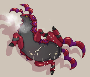 ambiguous_gender bodily_fluids breath cum cum_covered excessive_cum excessive_genital_fluids featureless_crotch feral genital_fluids looking_at_viewer lying messy nude null on_back panting solo spread_legs spreading yellow_eyes nappo nintendo pokemon arthropod generation_5_pokemon myriapod pokemon_(species) scolipede