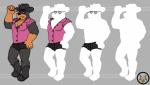 anthro biceps biped black_nails boots bottomwear bulge claws clothed clothing colored_nails cowboy_boots cowboy_hat crossdressing dress_shirt eyewear facial_hair footwear fur glasses grin hat headgear headwear heart_glasses heart_symbol hotpants looking_at_viewer male mostly_nude multicolored_body multicolored_fur muscular muscular_anthro muscular_male nails naughty_face pecs shirt shoes shorts simple_background smile smirk solo sunglasses thick_thighs topwear two_tone_body two_tone_fur vrart1 bob_miller_(vrart1) canid canine mammal 2017 absurd_res digital_media_(artwork) hi_res