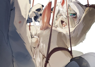 1_horn ahegao anal anal_penetration animal_genitalia animal_penis anthro balls bdsm blue_body bodily_fluids bondage bound cetacean_genitalia cetacean_penis cum cum_in_ass cum_in_mouth cum_inside cum_splatter duo ejaculation erection eye_roll faceless_character faceless_male frogtied genital_fluids genitals hair horn humanoid_genitalia humanoid_penis kemono legs_tied looking_pleasured male male/male nude open_mouth penetration penile penile_penetration penis penis_in_ass restraints rope rope_bondage sackless simple_background standing suspension suspension_bondage tapering_penis tongue tongue_out white_hair young moyansalt ambiguous_species hi_res