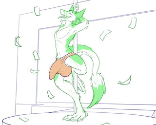 anthro arms_above_head balls big_balls big_bulge big_penis big_tail bouncing bouncing_bulge bulge chest_out claws clothed clothing dancing detailed_bulge falling_money flirting genitals holding_pole huge_balls huge_bulge huge_penis looking_at_another looking_down male money money_rain open_mouth paws penis pole pole_dancing pose presenting raised_foot raised_leg raised_paw raised_tail revealing_outfit seductive skimpy solo spinning spread_legs spreading stage stage_act stage_show suggestive swelling tail teasing throbbing tight_bulges tight_clothing tight_underwear tongue tongue_out underwear conditional_dnp samagthrav2 sigrus sergal 5:4 absurd_res hi_res pinup