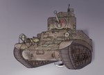 ambiguous_gender embarrassed gun m3_stuart machine machine_gun not_furry oil oil_leak open_mouth ranged_weapon red_eyes solo tank_(vehicle) teeth teeth_showing united_states_of_america vehicle weapon veganvore dire_machine dire_tank dire_vehicle living_machine living_tank living_vehicle colored line_art shaded