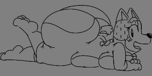anthro belly belly_squish big_belly big_breasts big_butt blush blush_lines breast_squish breasts butt female huge_butt looking_at_viewer lying on_front side_view solo squish swinging_legs tail_between_buttocks thick_thighs wide_hips faucyv bluey_(series) ludo_studio chilli_heeler australian_cattle_dog canid canine canis cattledog domestic_dog herding_dog hunting_dog mammal pastoral_dog digital_drawing_(artwork) digital_media_(artwork) monochrome sketch widescreen