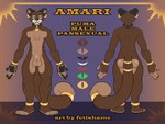 accessory animal_genitalia anthro bracelet collar ear_piercing furgonomics genitals gold_bangle jewelry male nude piercing ring sheath solo tail tail_accessory tail_jewelry tail_ring fetishame amari cougar felid feline mammal absurd_res hi_res model_sheet