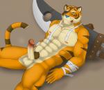 abs anthro balls bandage biceps big_muscles blue_nose body_markings brown_fur brown_hair claws clothing erection eyewear feline fur green_eyes grin hair humanoid_penis kraidhiel lying male mammal markings muscles nipples nude on_back pecs penis pose presenting pubes scar smile solo stripes sword tan_fur tiger toned tongue tongue_out warrior weapon
Rating: Explicit
Score: 15
User: mj
Date: January 14, 2014