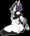 alternative_fashion anthro balls butt clothing dark_hair femboy footwear genitals goth knee_highs knee_socks legwear male pale_fur purple_eyes simple_background socks solo transparent_background lostwisdom shade_phyre_(character) bat mammal alpha_channel