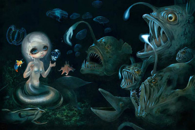 ambiguous_gender breasts eyebrows eyelashes female feral fin fingers fish_tail grey_body group hair lips long_hair looking_at_viewer mermaid_tail not_furry split_form tail tail_fin tentacles underwater water jasmine_becket-griffith anglerfish aquatic_gastropod cephalopod cnidarian coleoid dumbo_octopus fish gastropod humanoid jellyfish marine medusozoan mollusk octopodiform octopus sea_angel sea_slug slug umbrella_octopus formal_art painting_(artwork) traditional_media_(artwork) traditional_painting_(artwork)