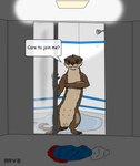 dialogue female feral genitals inside inviting multi_nipple nipples pussy seductive shower solo teats text wet rrv2 marvel telltale lylla_(marvel) mammal mustelid otter absurd_res alternate_version_at_source digital_media_(artwork) english_text hi_res