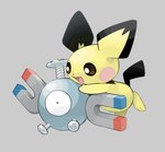 1_eye ambiguous_gender anthro blush blush_stickers duo magnet screw komeko-nk kumedaira nintendo pokemon generation_1_pokemon generation_2_pokemon magnemite pichu pokemon_(species)