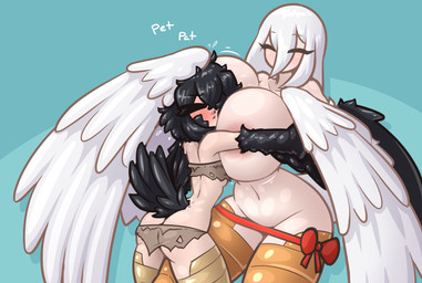 alternate_species big_breasts breast_squeeze breasts butt clothing duo female female/female hug huge_breasts humanoidized panties squeezing thick_thighs underwear wide_hips limebreaker dark_souls european_mythology fromsoftware greek_mythology mythology untitled_goose_game goose_(untitled_goose_game) pickle-pee anatid animal_humanoid anseriform anserine avian avian_humanoid bird goose harpy humanoid mythological_avian mythological_creature hi_res