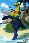 anthro big_breasts bongo_drum breasts drum female island musical_instrument nipples non-mammal_breasts nude percussion_instrument solo tropical omny87 avian bird keel-billed_toucan ramphastos toucan hi_res