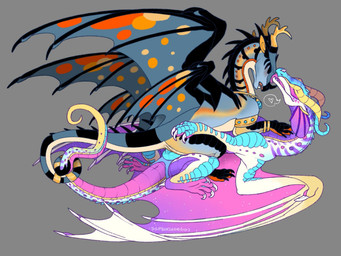anus armband black_markings blue_body blush bodily_fluids claws duo entwined_tails face_lick female female/female female_penetrated female_penetrating feral genitals gold_(metal) gold_jewelry heart_symbol horn horn_cover jewelry licking markings necklace open_mouth penetration sex simple_background smile strapon tail tail_coil tongue tongue_out white_body wings sspeckledeggs mythology wings_of_fire chalybion_(theratofthebath) marshmallow_(theratofthebath) dragon hivewing_(wof) hybrid mythological_creature mythological_scalie rainwing_(wof) scalie skywing_(wof) hi_res