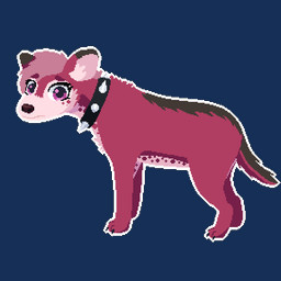 brown_body brown_fur brown_nose collar constricted_pupils female feral fur hair magenta_eyes markings outline pink_body pink_eyes pink_fur pink_hair pupils quadruped red_body red_fur scared scared_eyes simple_background small_pupils solo spiked_collar spikes spots spotted_markings tail transparent_background anonster cin_(trail_mix) hyena mammal spotted_hyena 1:1 alpha_channel animated digital_media_(artwork) pixel_(artwork) pixel_animation