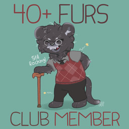 anthro black_body black_fur bottomwear clothed clothing eyes_closed eyewear fur glasses grey_body grey_fur male mature_male open_mouth pants simple_background solo text artistic_dot felid mammal pantherine 1:1 2026 absurd_res english_text hi_res