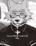 2024 anthro beastars biped black_clothing black_nose black_robe bodily_fluids canid canine canis car car_seat clothed clothed_anthro clothed_male clothing cross digital_drawing_(artwork) digital_media_(artwork) english_text eyewear facial_tuft frown fur glasses hair hi_res humor legoshi_(beastars) male mammal monochrome murizy narrowed_eyebrows narrowed_eyes pivoted_ears priest priest_robes reaction_image relatable religion religious_clothing robe serious sketch solo sweat sweatdrop tears teary_eyes text the_truth tuft vehicle wolf