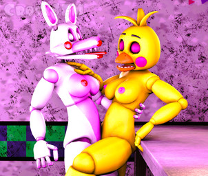 duo female female/female sex standing standing_sex tribadism vaginal captainfreeman_(modeler) splinks_(modeler) five_nights_at_freddy's five_nights_at_freddy's_2 scottgames mangle_(fnaf) toy_chica_(fnaf)