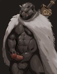 abs anthro balls big_balls bodily_fluids cape clothing erection fur genital_fluids genitals greatsword grey_body grey_fur holding_penis humanoid_genitalia humanoid_penis male muscular muscular_anthro muscular_male pecs penis precum scar simple_background solo standing bin_(artist) elden_ring fromsoftware blaidd_(elden_ring) canid canine canis mammal wolf absurd_res hi_res