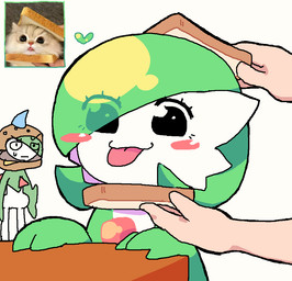 bread burger disembodied_hand duo female feral food hair hair_over_eye heart_symbol humanoid_pointy_ears male pointy_ears sandwich_(food) simple_background tongue tongue_out white_background melfunnysmell nintendo pokemon gaba_(melfunnysmell) domestic_cat felid feline felis gallade gardevoir generation_3_pokemon generation_4_pokemon humanoid mammal pokemon_(species)
