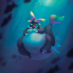 3_toes 4_eyes 4_fingers algae ambiguous_anthro ambiguous_gender anthro belly big_belly biped blue_body blue_countershading blue_eyes blue_frill blue_markings countershading empty_eyes feet fingers frill_(anatomy) fully_submerged huge_belly kelp light markings morbidly_obese morbidly_obese_ambiguous morbidly_obese_anthro multi_eye nude nude_ambiguous nude_anthro obese obese_ambiguous obese_anthro overweight overweight_ambiguous overweight_anthro purple_markings solo swimming tail thick_tail thick_thighs toes underwater water yellow_markings miluinaoxie mythology dae_(daebelly) ambient_fish ambient_sealife aquatic aquatic_dragon dragon mythological_creature mythological_scalie scalie 1:1 2022 absurd_res cool_colors digital_media_(artwork) digital_painting_(artwork) full-length_portrait hi_res lighting painting_(artwork) portrait nonbinary_(lore)