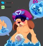 anthro duo male male/male slime brawl_stars supercell_(company) ruffs squeak_(brawl_stars) canid canine canis domestic_dog goo_creature humanoid mammal absurd_res hi_res