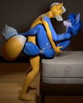 anthro barefoot blue_body blue_fur canon_couple duo feet female fur intraspecies male male/female nude romantic romantic_couple sex yellow_body yellow_fur whitestarfoxline warfaremachine_(modeler) nintendo star_fox fox_mccloud krystal_(star_fox) warfare_fox warfare_krystal canid canine fox mammal 3d_(artwork) digital_media_(artwork) hi_res paint.net_(artwork) source_filmmaker_(artwork)