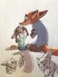 2018 absurd_res anthro bodily_fluids bottomwear canid canine clothed clothing crying disney duo embrace fan_character fox fully_clothed fur green_eyes hi_res hug inner_ear_fluff male mammal nick_wilde open_mouth orange_body orange_fur pants red_fox shirt simple_background tears topwear true_fox tuft white_background xx-junglebeatz-xx young young_anthro zootopia