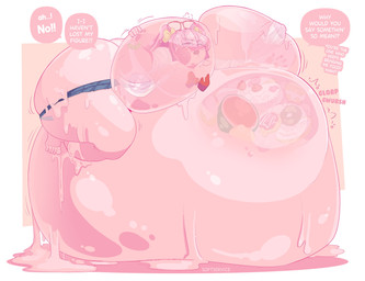 areola ass_up barefoot belly belly_expansion belly_on_ground big_belly big_breasts big_butt big_cheeks bloated blush blush_lines bottomwear bow_tie breasts butt cake chubby_cheeks clothed clothing collared_shirt complaining cookie dessert dialogue digestion disembodied_hand double_chin doughnut dress_shirt embarrassed expansion exposed_butt eyewear eyewear_on_head feederism feet female flustered food food_in_stomach fruit glasses glasses_on_head goo_hair hair huge_belly huge_breasts huge_butt hyper hyper_belly hyper_breasts in_denial ineffective_clothing melon morbidly_obese morbidly_obese_female morbidly_obese_humanoid mostly_nude narrowed_eyes nipples obese obese_female obese_humanoid organs overweight overweight_female overweight_humanoid pastry pink_body pink_hair pink_slime plant pleated_skirt pseudo_hair resting_on_belly rumbling_stomach sad shirt simple_background skirt slime solo speech_bubble stomach talking_to_viewer tan_background text thick_thighs three-quarter_view topwear translucent translucent_belly translucent_body translucent_breasts translucent_clothing translucent_shirt translucent_topwear undersized_clothing undersized_topwear watermelon weight_conscious weight_gain white_clothing white_shirt white_topwear softservice goo_creature goo_humanoid humanoid 2024 2025 artist_name digital_media_(artwork) english_text hi_res