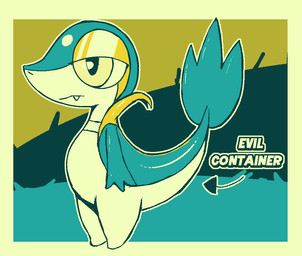 3_fingers ambiguous_anthro ambiguous_gender anthro big_eyes big_pupils biped border cute_fangs directional_arrow fangs featureless_feet feet fingers half-closed_eyes leaf leaf_tail mouth_closed multicolored_body narrowed_eyes pupils semi-anthro slit_nostrils snout solo standing tail tan_body teal_body teeth text thick_tail yellow_body lizardfungus cc-by-nc-nd creative_commons evil_container nintendo pokemon generation_5_pokemon pokemon_(species) snivy 2025 aliasing binary_drawing digital_drawing_(artwork) digital_media_(artwork) english_text flat_colors full-length_portrait meme portrait restricted_palette screentone