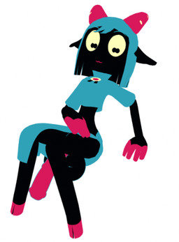 2_horns 4_fingers :3 animal_genitalia animal_penis anthro balls big_balls big_penis black_balls black_body black_ears black_fur blue_bottomwear blue_clothing blue_crop_top blue_hair blue_shirt blue_skirt blue_topwear bottomwear breasts clothed clothed_anthro clothed_gynomorph clothed_intersex clothing crop_top crossgender dark_balls dark_body dark_ears dark_fur equine_genitalia equine_penis fingers flaccid ftg_crossgender fti_crossgender fur genitals gynomorph gynomorph_anthro hair hooved_fingers hooves horizontal_pupils horn intersex intersex_anthro looking_at_viewer medial_ring medium_breasts mismatched_animal_genitalia mismatched_animal_penis mismatched_genitalia mismatched_penis no_underwear penis pink_hooves pink_horn pink_mouth pink_penis pupils shirt simple_background skirt smile solo topwear white_background yellow_sclera fanfurry amara_(axedraws) bovid caprine goat mammal 2023 3d_(artwork) digital_media_(artwork)