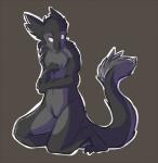 anthro biped featureless_crotch fur kneeling male nude simple_background solo tail coffeesheizen sergal sketch