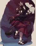 action_pose anthro bottomwear brown_hair clothing collar cuff_(restraint) ear_piercing eyebrows female fluffy fluffy_tail footwear hair high_heeled_sandals high_heels long_hair looking_at_viewer open_mouth piercing pose raised_eyebrow red_bottomwear red_clothing red_skirt restraints sandals shoes skirt smile solo tail white_body wrist_cuffs chimeracauldron dahlia_(chimeracauldron) mammal mustelid musteline stoat true_musteline weasel absurd_res hi_res model_sheet