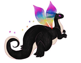 3_toes ambiguous_gender big_tail black_body black_ears black_tail countershading feet multicolored_body purple_sclera purple_star purple_wings rainbow_wings rear_view semi-anthro simple_background slightly_chubby slightly_chubby_ambiguous solo star tail tan_body tan_countershading tan_tail toes two_tone_body white_background wings yellow_star yellow_wings thorn_paw mythology dragon mythological_creature mythological_scalie scalie 2025 digital_drawing_(artwork) digital_media_(artwork) full-length_portrait hi_res portrait