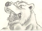 almost_fully_inside anthro bodily_fluids duo feet_first fur larger_pred looking_at_viewer male male/male open_mouth oral_vore saliva saliva_covered saliva_string simple_background size_difference smile teeth tongue vore white_background bigbadbear big_bad_bear bear mammal procyonid raccoon graphite_(artwork) traditional_media_(artwork)