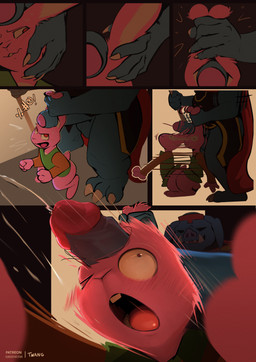 angry anthro anthro_on_anthro between_ears blue_body blush clothed clothing duo ear_grab earjob erection foreskin fur genitals glans humanoid_genitalia humanoid_penis male male/male misleading_thumbnail one_eye_closed open_mouth penis pink_body pink_fur red_eyes sex twang nintendo the_legend_of_zelda ganon link_(rabbit_form) lagomorph leporid mammal rabbit 2025 comic hi_res lol_comments
