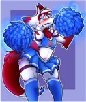 anthro bottomwear cheering cheerleader cheerleader_outfit cheerleading_pose clothed clothing cross-eyed crossdressing footwear glowing glowing_eyes hypnosis male mind_control mind_wipe moonstruckmist navel pom_poms resistance resisting ringed_eyes skirt socks solo spiral sumi_(moonstruckmist) cassthesquid nintendo pokemon generation_3_pokemon latias legendary_pokemon pokemon_(species) absurd_res hi_res