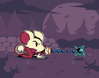 3_toes anthro barefoot cloak clothed clothing determined feet female forest forest_background mace melee_weapon moon night pantsless paws plant plantigrade red_cloak red_clothing red_topwear red_vest scar solo toes topwear tree vest weapon whip flipskip1 mina_the_hollower yacht_club_games mina_(mina_the_hollower) mammal mouse murid murine rodent